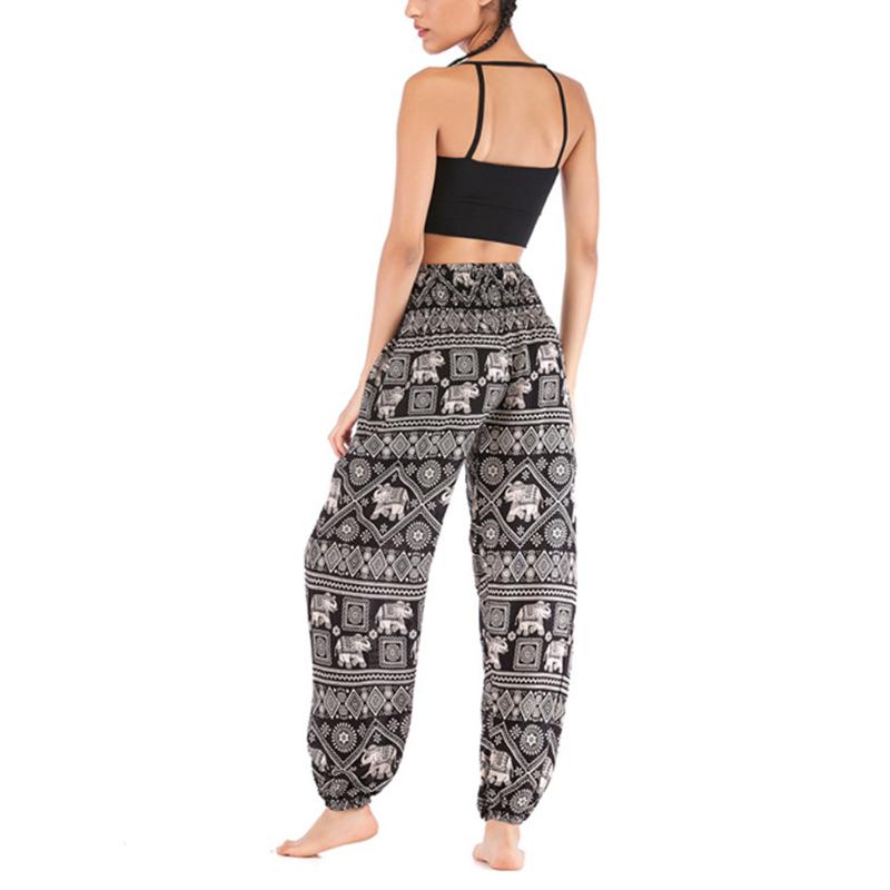 

2020 NEW Arrival Women Casual Thai Style Boho Loose Lantern Pants Pilates Trousers Printing Baggy Harem Pants, Red