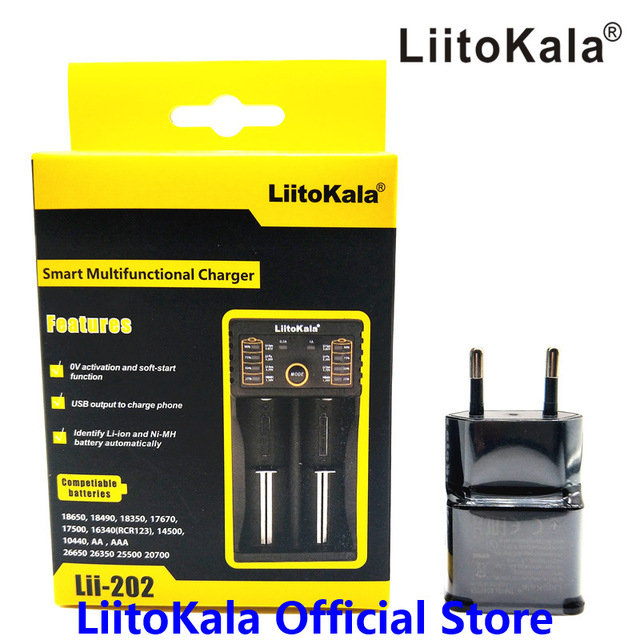 

Liitokala Lii-500 Lii-202 Lii-402 lii-PD2 lii-PD4NiMH lithium battery smart charger 1.2V 3.7V 3.2V AA /AAA 18650 18350 26650