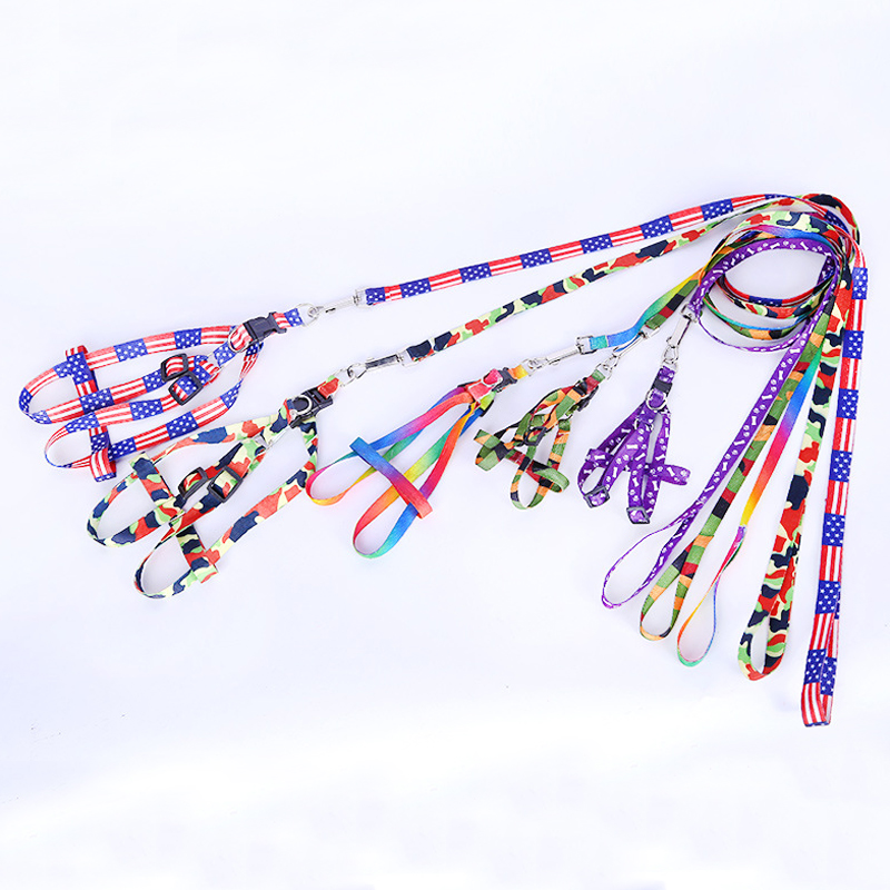 

Wholesale Animals Supplies Accessories Printing Nylon Dog Adjustable Pet Leash Puppy Cat Pet Dog Necklace Rope Tie Collar Leash DH0273 T03