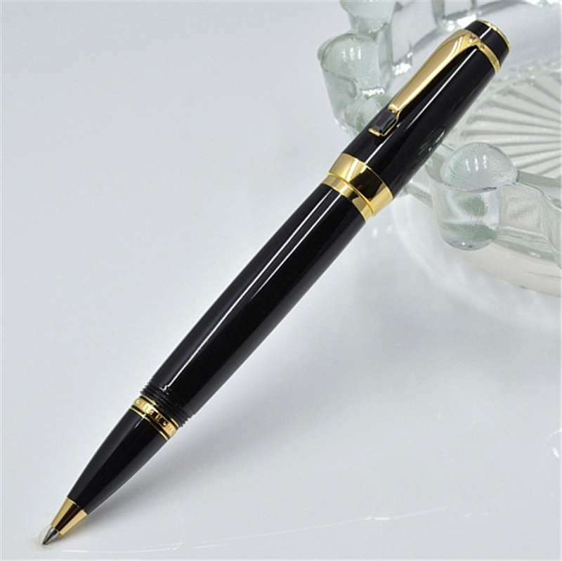 

high quality Bright black resin Roller ball pen with gem school office stationery Supplies fashion Write ball pens ( No Box ), Blue;orange