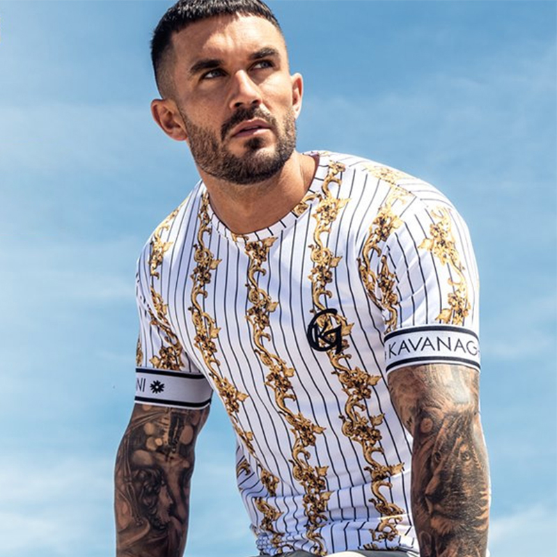 Homme Casual T-shirt Stripe Summer Homme Tshirt Tops Streetwear Homme T-shirts Hip Hop Vêtements Mens Tee T-shirt Hommes