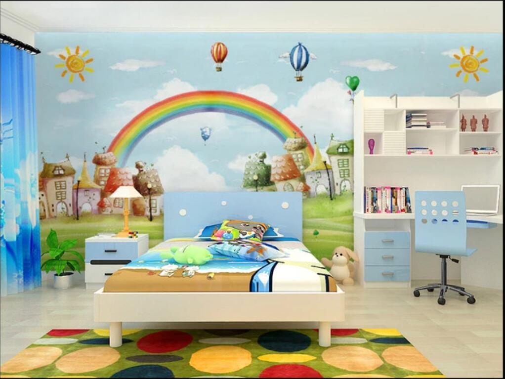 

3d room wallpaper on a wall custom photo mural Children's cartoon Mediterranean style TV background wall wallpaper for walls 3 d, Non-woven fabric
