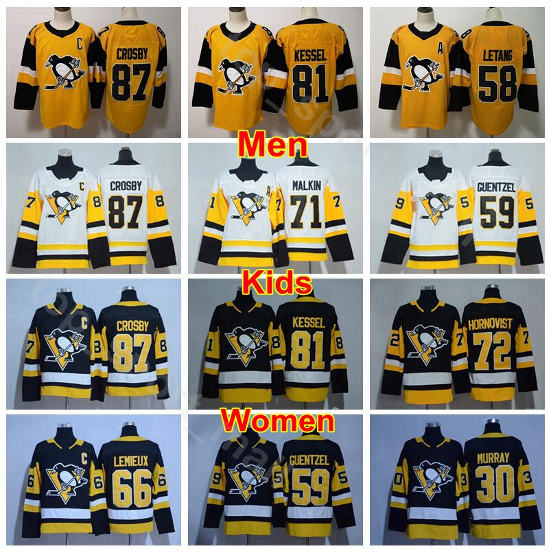 

Men Women Youth Pittsburgh Penguins Jerseyss Ice Hockey 30 Matt Murray 66 Mario Lemieux 59 Jake Guentzel 58 Kris Letang Man Kids Lady, Women white
