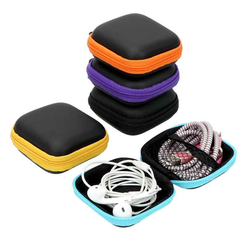 

Earphone Storage Bag Portable Earbuds Pouch Box Headset Cover Protector Mini Zipper Hard Headphone Case USB Cable Organizer