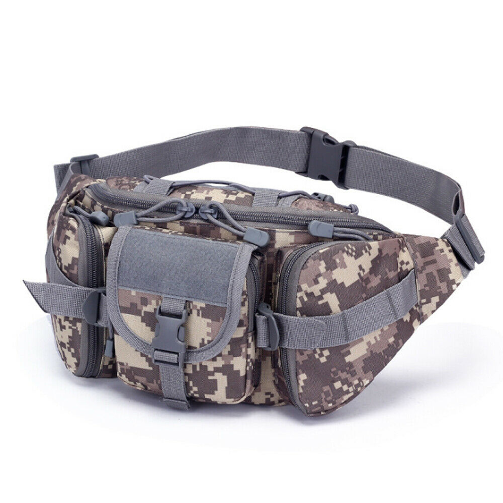 

Designer-Utility Men Waist Bag Pack Pouch Military Camping Hiking Belt Bag, Grey