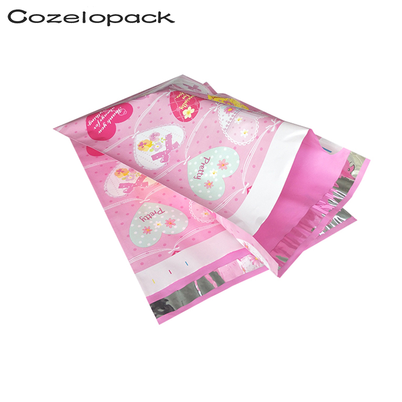 

100PCS 10x13inch Printed Poly Mailer 26x33cm loveheart Pattern Plastic Self Seal Envelopes Shipping Bag Storage Bag