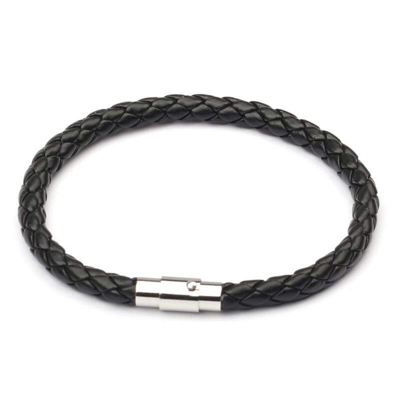 

Men Leather Bangle Bracelets Black/Brown Mesh Magnetic Stainless Steel Clasp Wristband Beautiful Bracelet for Men