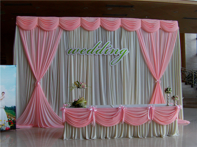 

Special Offer 10ftx10ft sequin wedding backdrop curtain with swag backdrop/ wedding decoration romantic Ice silk stage curtains