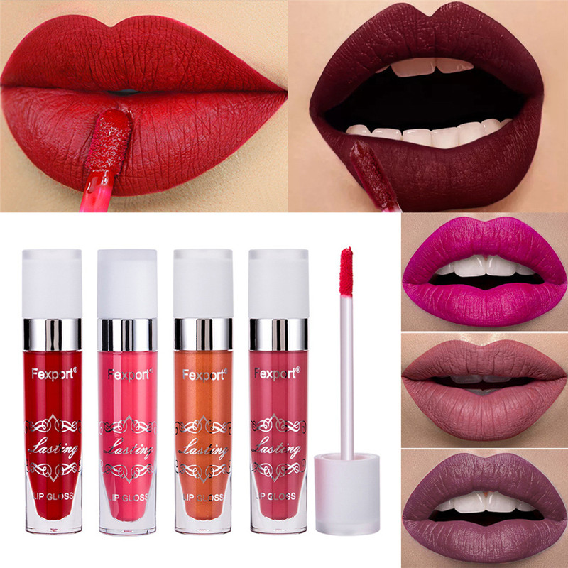 

Fexport 12 Colors Matte Lipstick Red Velvet Lips Makeup Long Lasting Waterproof Lip Gloss Batom Cosmetics, 07