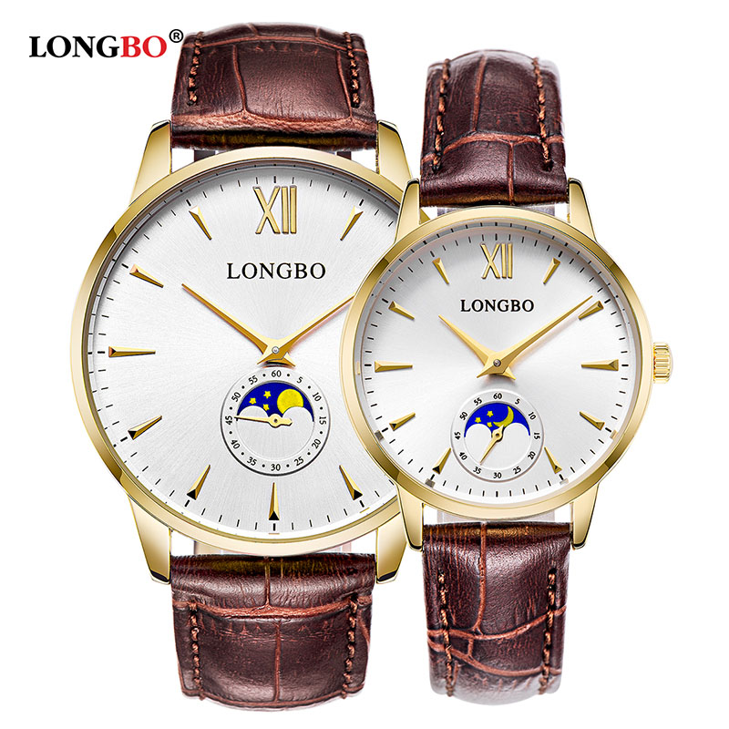 

LONGBO Brand Luxury Brief Design Analog Watches Couple Men Women Waterproof Quartz Wristwatch Montre Homme 5008, Slivery;brown