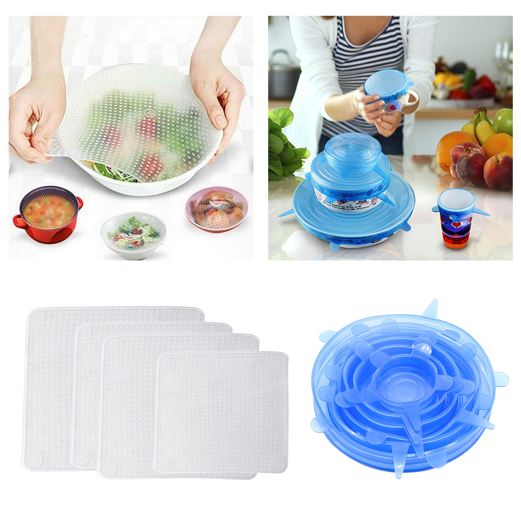 

10pcs silicone stretch lids multi-size bowl wrap lids seal cover fresh lids