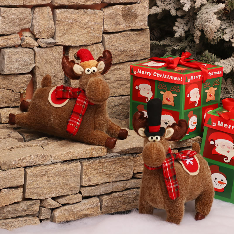 

Christmas Decorations Velvet Deer Christmas Ornament Doll Kid Gift for Shipping Mall Home Decoration.8