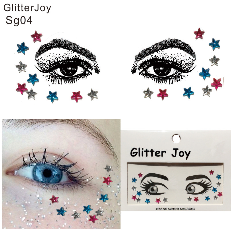 

SG04 Simple Star Shape Rhinestone Around Eye and Face Gem Jewel Trendy Party Body Paint Decoration