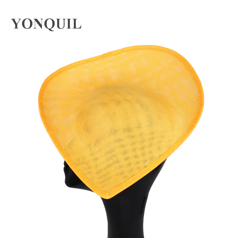 

Yellow or 16 colors 30cm imitation sinamay fascinator base party headwear for bridal elegant wedding church hats 5pcs/lot SYB05