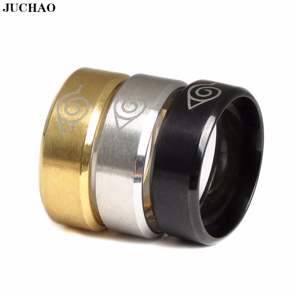

JUCHAO Classic Ring Stainless Steel Black Movie Surrounding Naruto Ring 2020