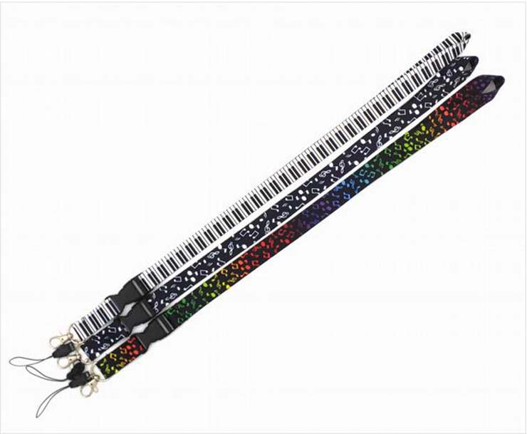 

Hot !New! 10pcs Piano Musical note lanyard key ID card gym mobile phone with USB badge clip DIY lanyard multi-function neck strap