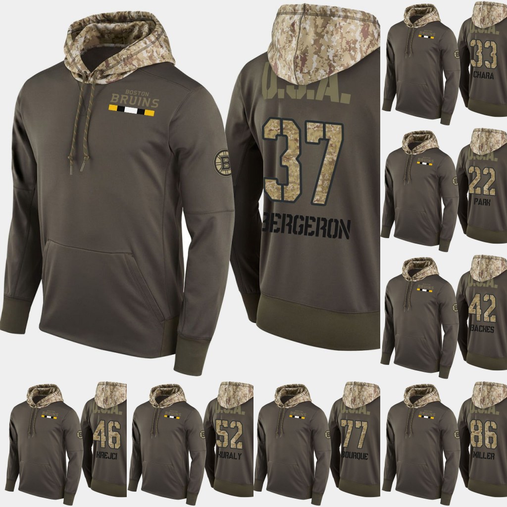 

Boston Bruins Salute To Service Hoodies 37 Patrice Berg eron 40 Tuukka Rask 42 David Backes 88 David Pastrnak Hockey Sweatershirt Jerseys, 22