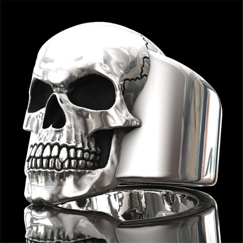 

Trendy Vintage Vampire Skull Rings Men Skull Biker Rock Roll Gothic Boy Punk Jewelry Ring Retro Skeleton Devil Male Ring