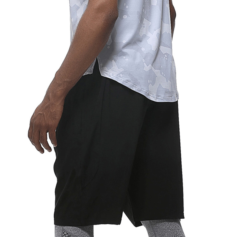 

2020 Summer Running Shorts Men's With Zip Pocket Quick Dry Sports Jogging Fitness Shorts Workout Bodybuilding Running Gym, Black