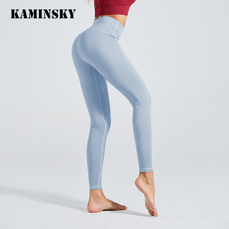 

Kamisnky Women Leggings High Waist Sports Gym Leggings Running Athletic Pants Femme Workout Fitness Solid Women Clothes, Black