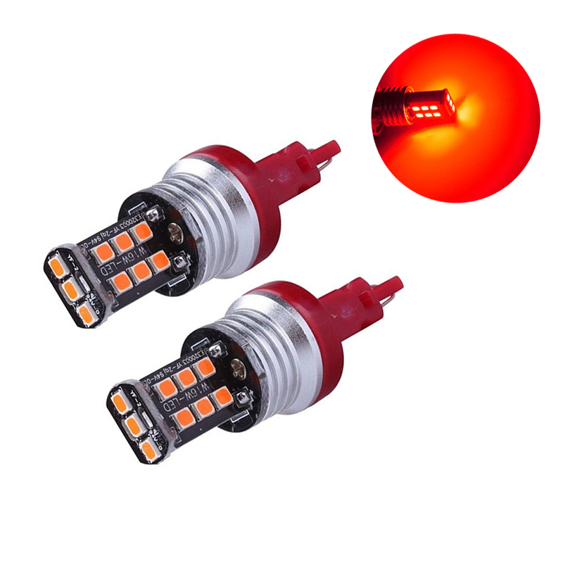 

T25 3157 P27/7W 15 SMD 2835 Led Chip Light Bulb 12v Red Car Brake Light Parking Turn Signal Lamp White Amber, As pic
