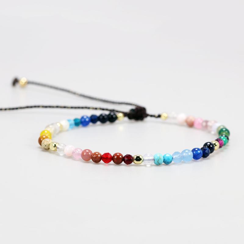 

Other Bracelets 3mm Natural Agate Stone Tangling Multi Colors Healing Balance Hand-woven Can Bring Luck Love To Men And Women
