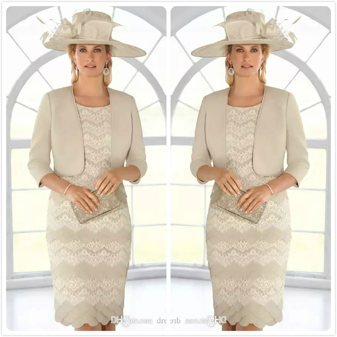 Manches longues mère des robes de mariée avec veste dentelle robes de soirée appliques nouvelle robe de mère mère des robes livraison gratuite