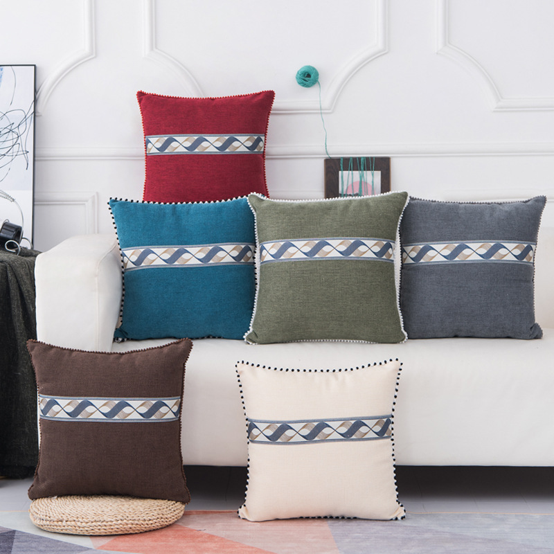 Stripe Pillowcase Cushion Case Home Decoration Cotton Linen Cushion Cover Gift