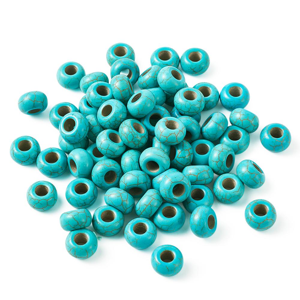 10pcs Alloy Large Hole Hollow Rondelle Beads for DIY Jewelry Making 10x11mm