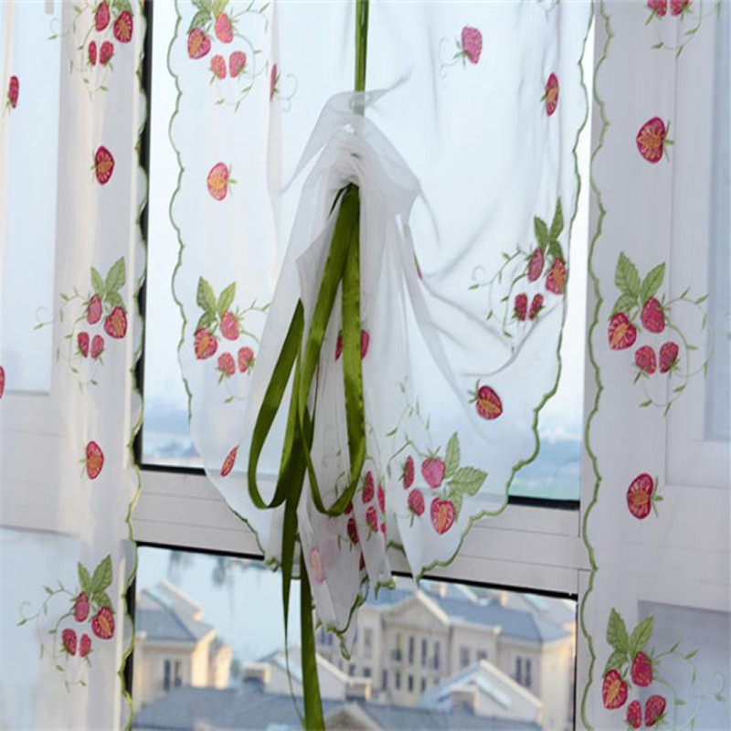 

80*100cm Embroidere Flower Window Curtain Tulle Transparent Pink Floral Windows Guaze Sheet Decoration Door Hanging Blinds #B30, As pic