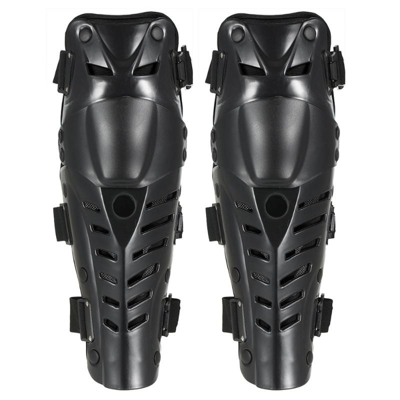 

1 Pair of Knee Shin Guards Breathable Adjustable Knee Sleeve Cap Pads Protector Armor for Motorcycle Motocross Racing Cycling, Black