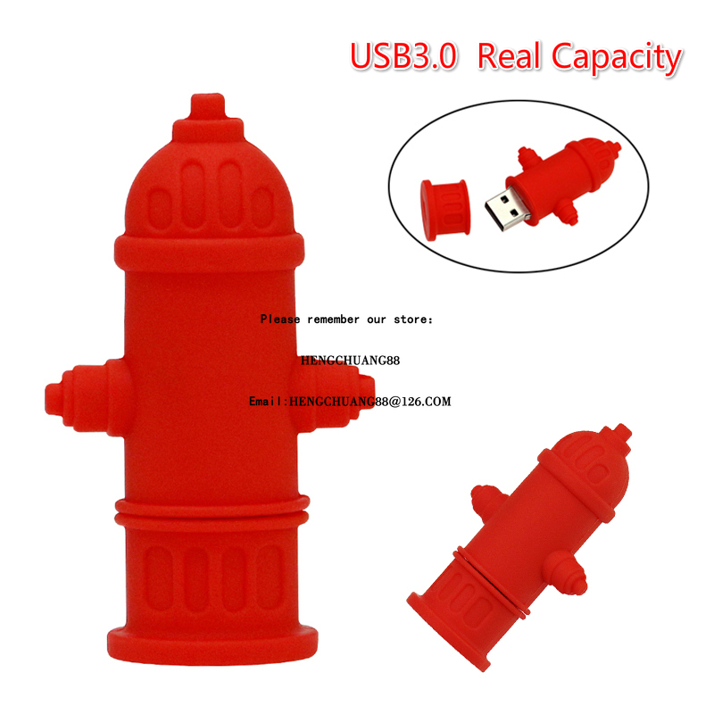 

Silicone USB3.0 Flash Disk Memory Stick Fire Hydrant Water Valve Pen Drive 128gb USB Flash Drive Pendrive 1/2/4/8/16/32/64GB Red USB Stick
