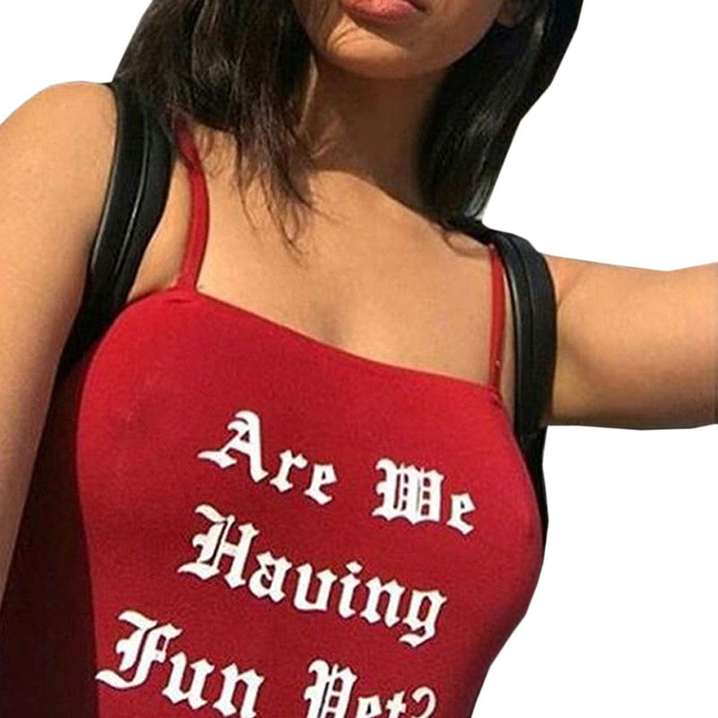 

2020 New Summer Gym Fitness Tank Tops Women Ladies Sport Tops Red Solid Letters Printed Sleeveless Workout Exercise Vest, As pic