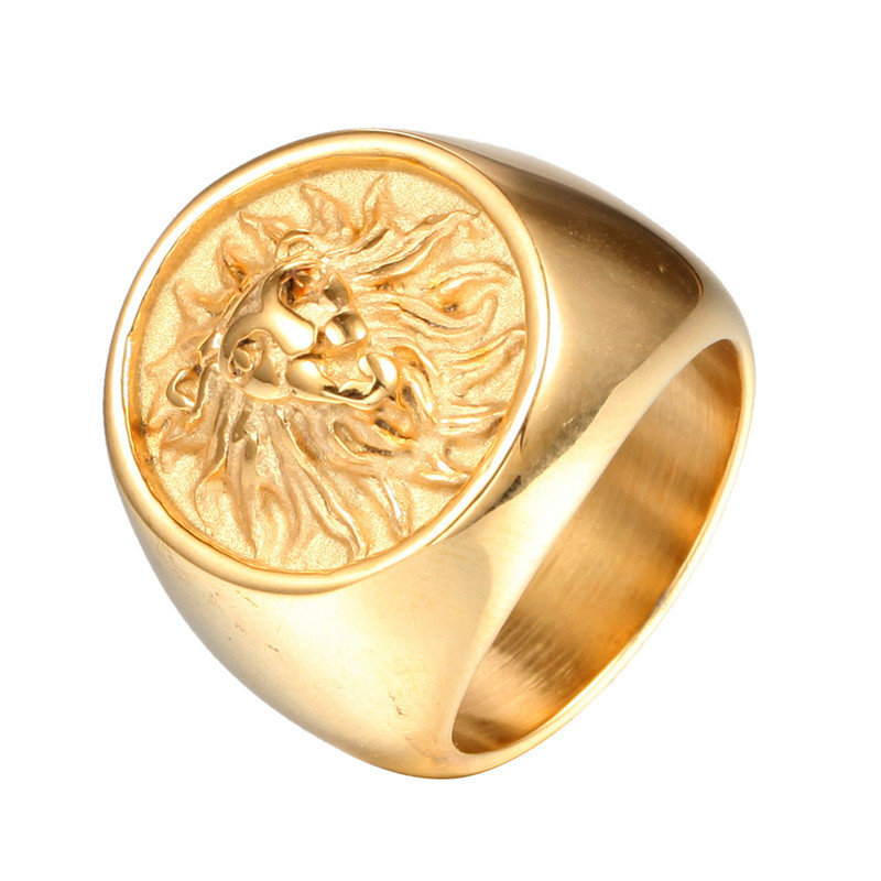 

Wholesale lion head rings fashion jewelry top titanium steel casting rings party wedding engagement anniversary gifts for man