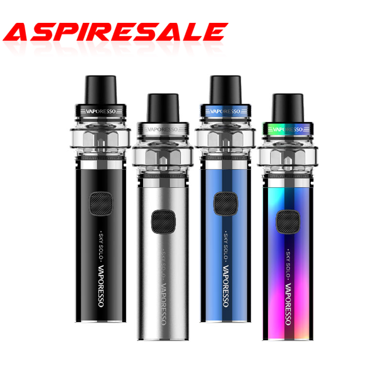 

Origianl Vaporesso Sky Solo Starter Kit 1400mAh with 3.5ml Tank for GT series coils E cigs Kit, Black