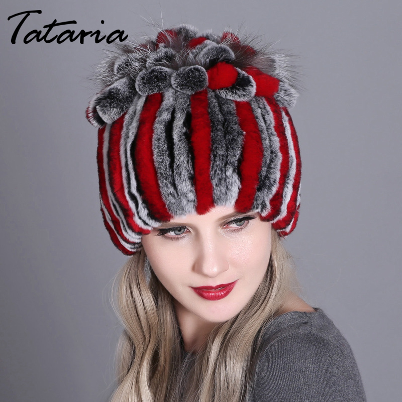 

Beanie/Skull Caps Tataria Women Fur Hat For Winter Rex Cap Warm Soft Real Hats Beanies, Color13