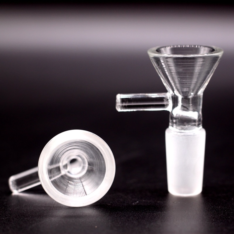 

Glass Bowl Tobacco Herb Dry Bowl Slide For Glass Bong And Pipes 14mm 18mm Male Joint Glass Bowl With Handle for Bongs Smoking