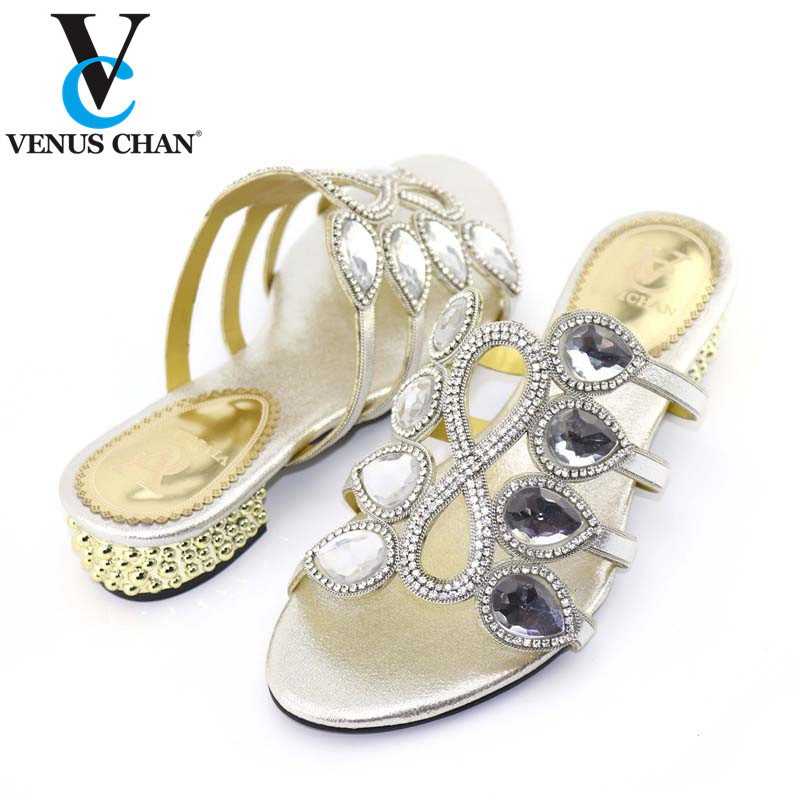 

Elegant Silver Large Size For African Women Wedding Shoes Without Bag Popular In Nigerian To Match Italian Shoes, Gold