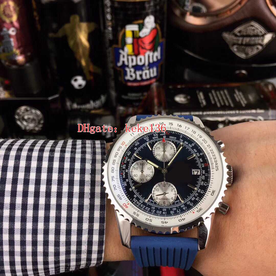 

5 Style Topselling High Quality men Watch 46mm Navitimer AB012012BB0 Leather Bands VK Quartz Chronograph Workin Mens Watches Wris