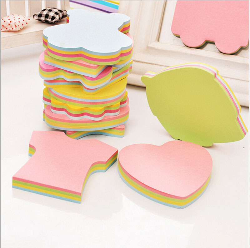 

Creative Stationery Various Modeling Special-shaped Removable Note Papers N times with 100 Multicolored Papers