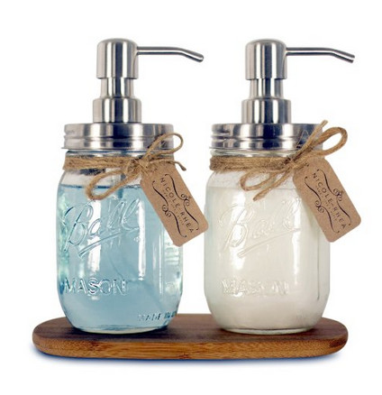 

DIY 480ML Hand Soap Dispenser Stainless Steel pump Mason Jar Countertop Soap / Lotion Dispenser polish/chrome/ORB/golden In stock by DHL A