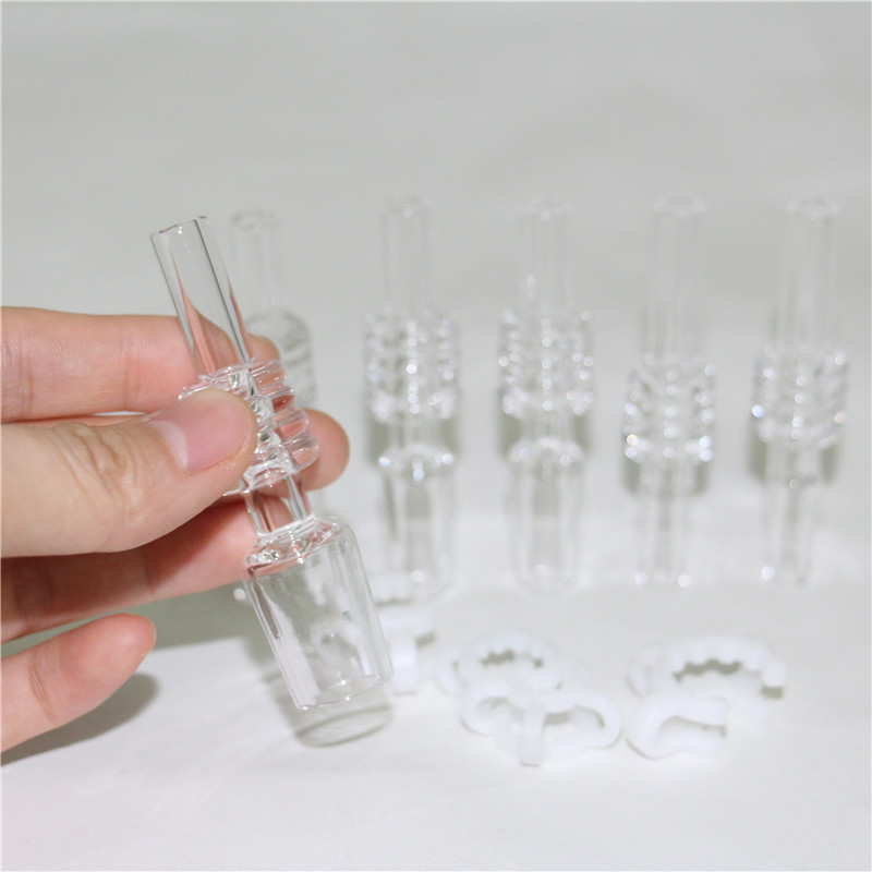 

smoking Quartz Tip 10mm 14mm 18mm Joint For Mini Nectar Collector Nails With Keck Clips Glass Water Bongs Pipes Dab Oil Rigs