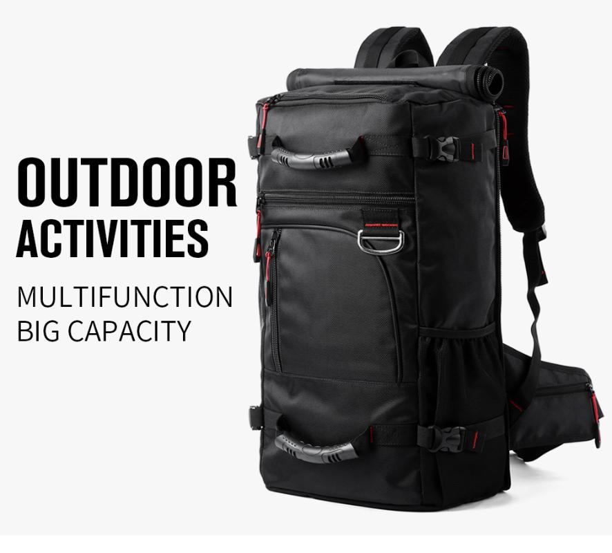 

35L Waterproof Travel Backpack Men Women Multifunction 15.6 Laptop Backpacks Male Outdoor Luggage Bag Mochilas Leisure backpack, Black