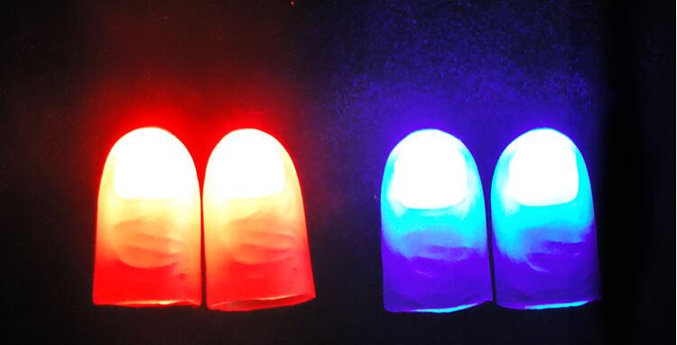 

Funny Novelty Light-Up Thumbs LED Light Flashing Fingers Magic Trick Props Amazing Glow Toys Children Kids Luminous Gifts 2019