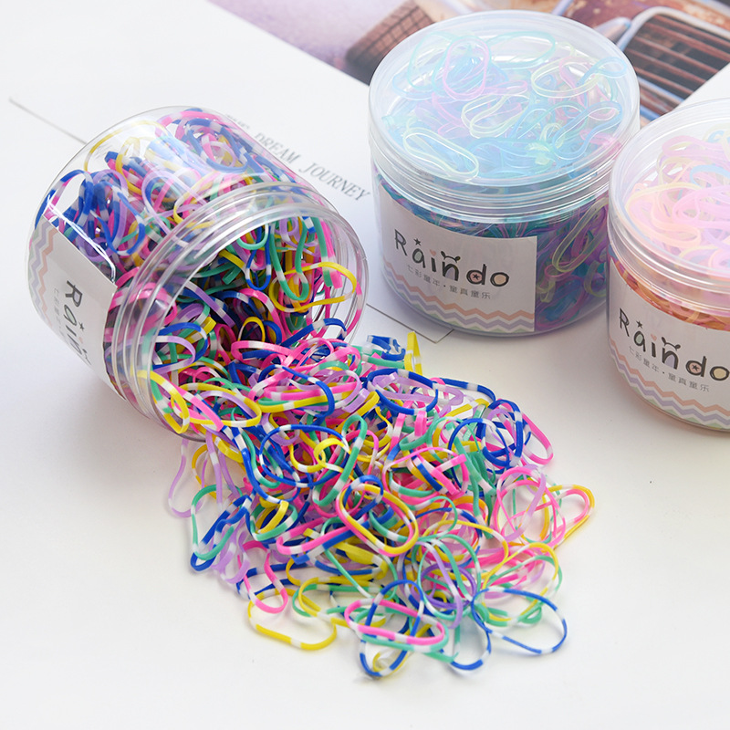 

1 Box 2020 New Children Cute Candy Disposable Scrunchies Rubber Bands Baby Girls Lovely Elastic Hair Bands Kids Hair Accessories, 17-2500 pcs-box