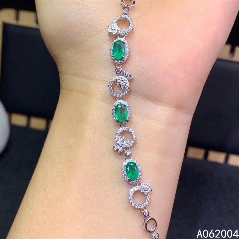 

Other Bracelets KJJEAXCMY Fine Jewelry 925 Sterling Silver Inlaid Gemstone Emerald Women Hand Bracelet Classic Support Test Selling