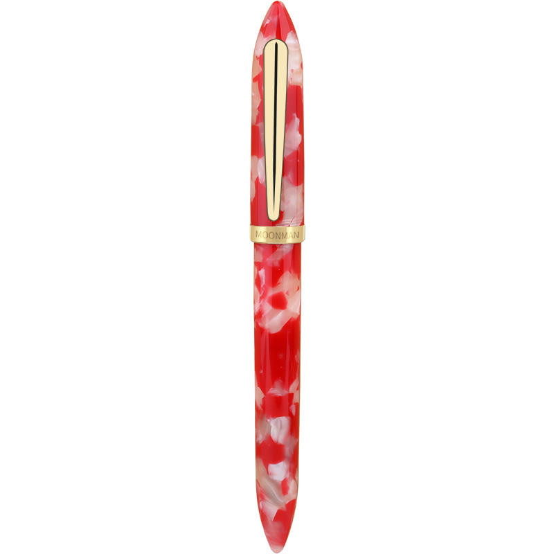 

Fountain pen MoonMan pen youth series color resin special fine tip adult student ink, Red