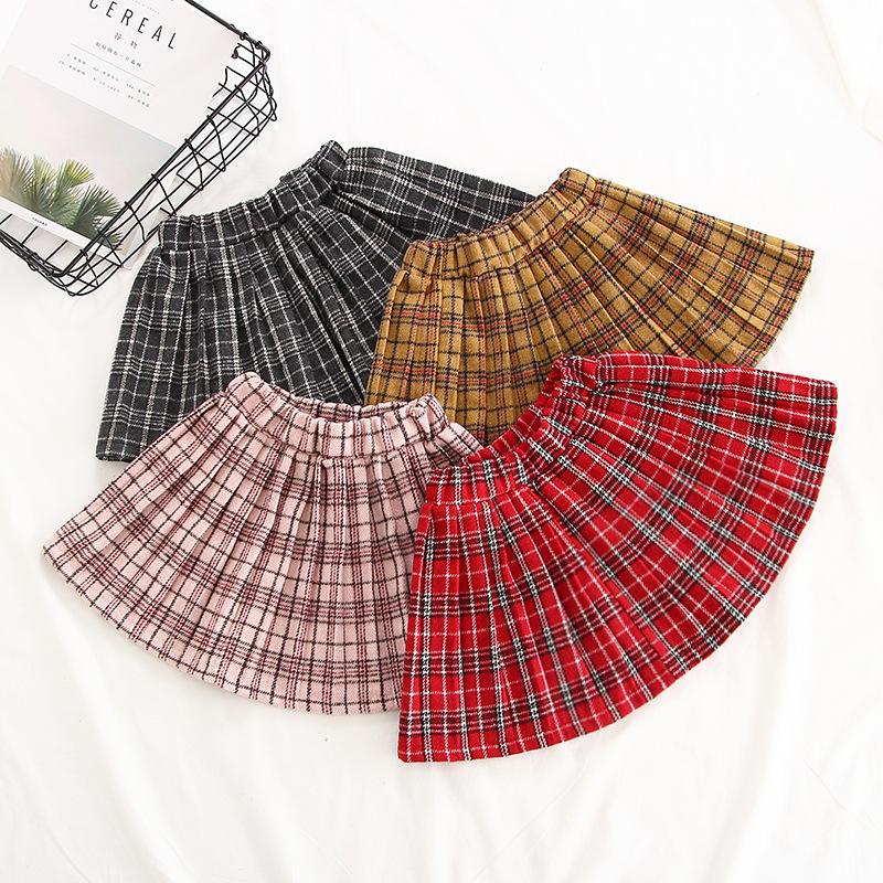 

Baby girl clothes candy color plaid skirt Soft cotton skirts spring and summer children clothes multicolor optional, Black