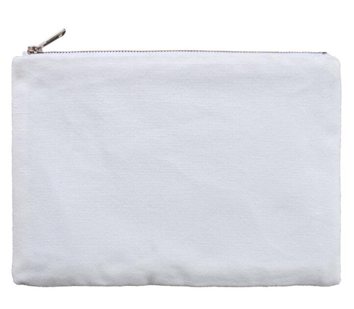 

10pcs Cosmetic Bag 6*9inch Sublimation White Blank Canvas makeup bag with gold zip gold lining