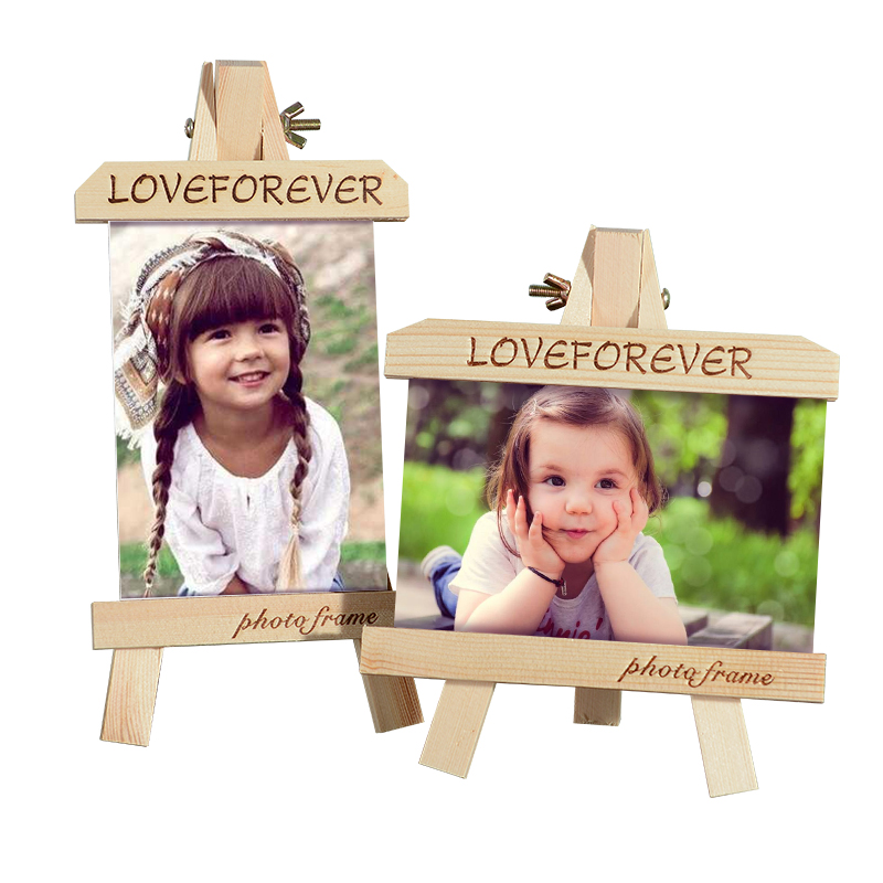 

Creative Easel Photo Frame Solid Wood Picture Frames Kids Photo Gift 5" 6 "7 "8 "10 " Picture Frames Table For Show Home Decor